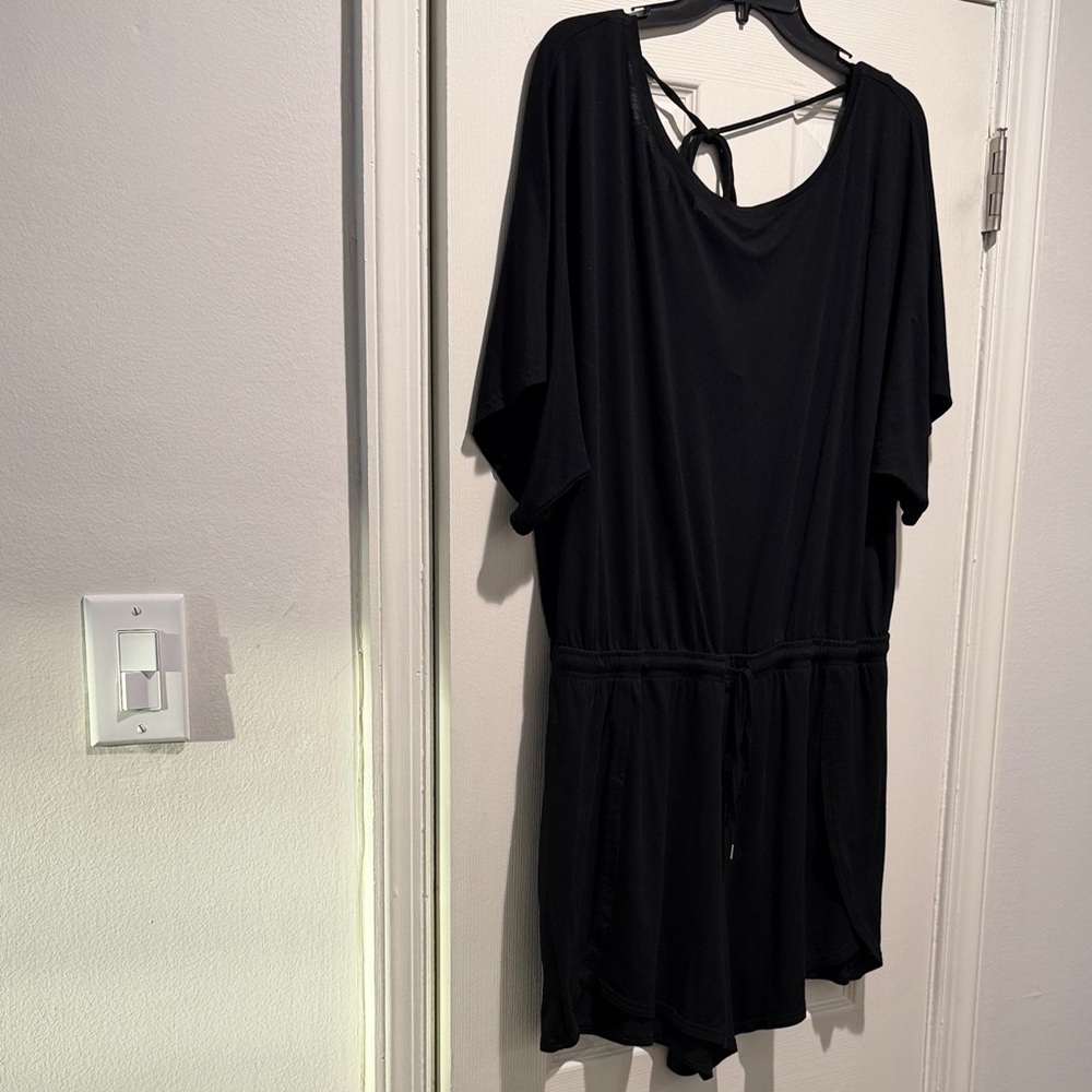 Black Romper with Tie Back